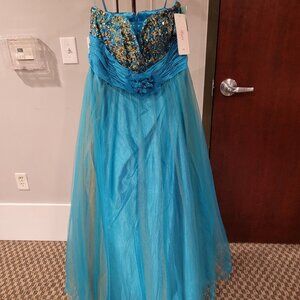 Let's Prom 5053 Size 16 Turquoise Dress